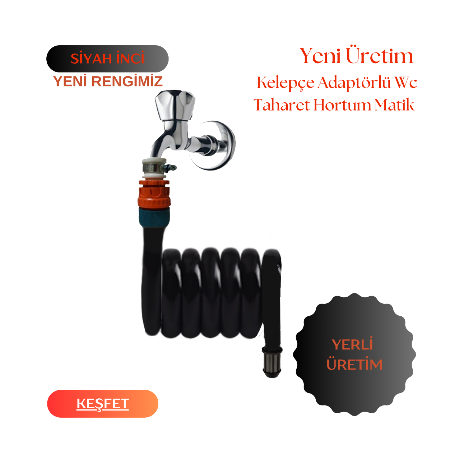 Plasyay Spiral Wc Hortum Seti Kelepçe Adaptörlü  97-100 Cm Setler