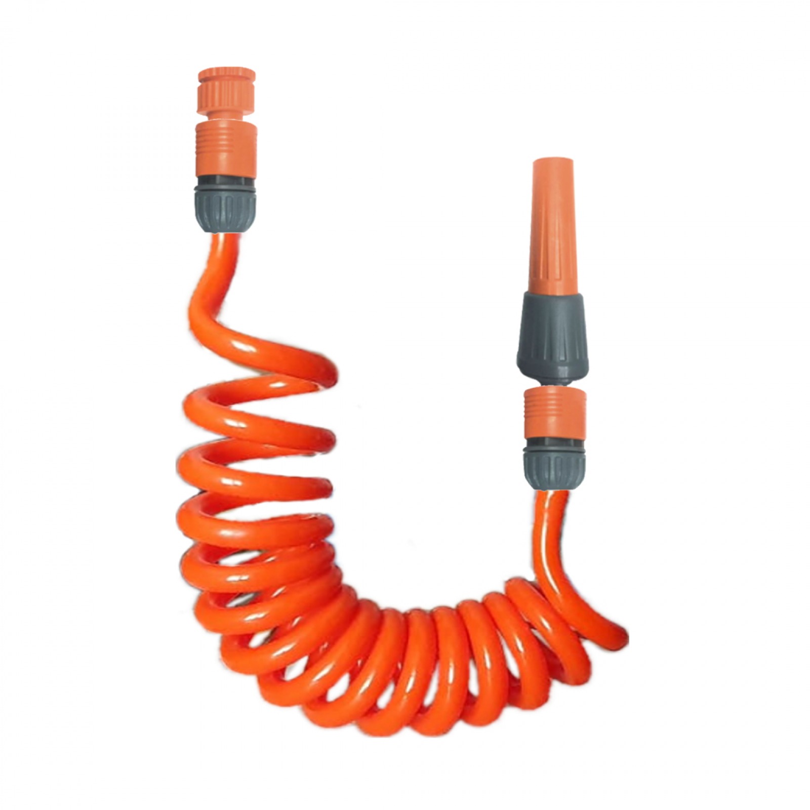 Spiral Yıkama Sulama Hortumu Ve 2 Fonksiyonlu Lans Başlıklı Set Turuncu 4 Metre - Tek Ebat