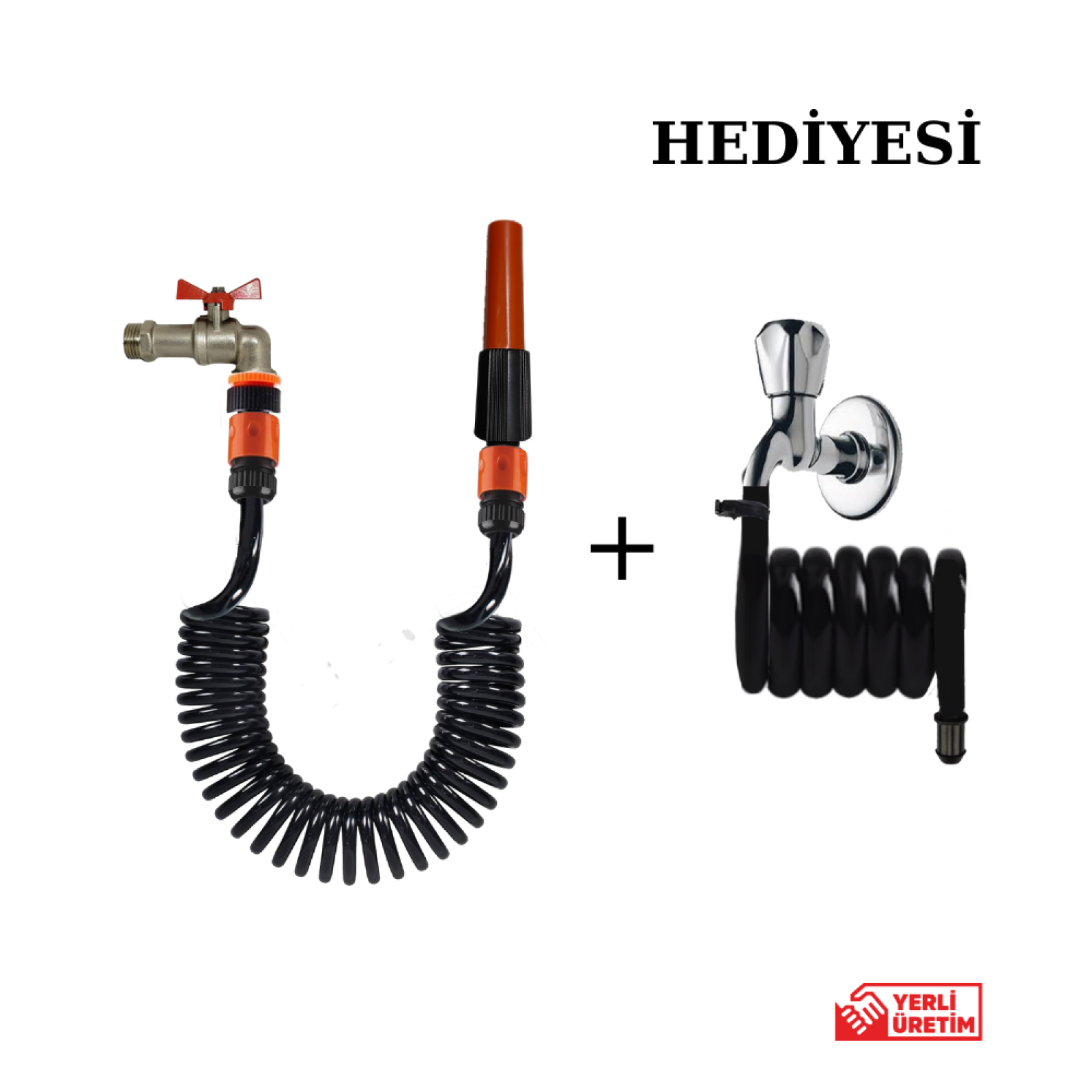 Plasyay Spiral Yıkama Sulama Lans (Nozul) Setler ve Hediyesi Wc Hortum Matik 5 Metre Setler